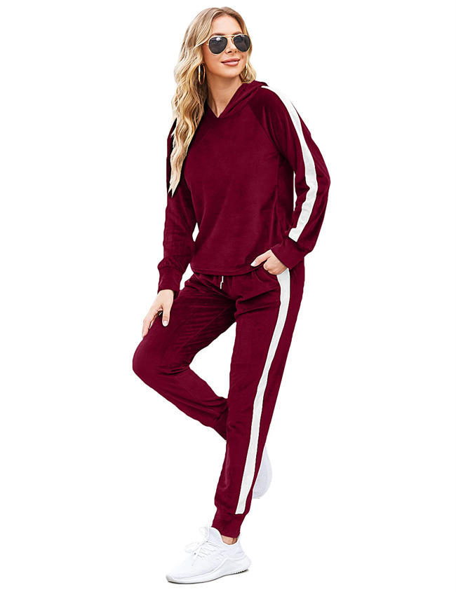 Womens 2 Piece Sweatsuits Velour Pullover Hoodie & Sweatpants Jogging Suits Outfits